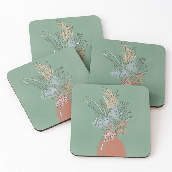 Item preview, Green Terra Cotta Flower Still Life designed and sold by kristinsosadesign.