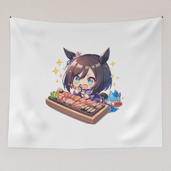 Item preview, Eishin Flash Uma Musume Pretty Derby Chibi Sushi Sparkle Bite designed and sold by Spraykart.