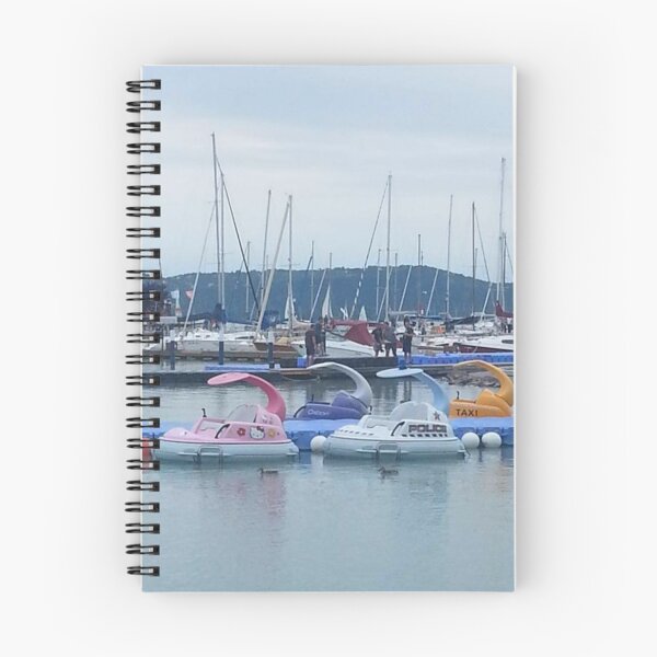 Item preview, Colorful Swan Pedalos in the Harbor designed and sold by Buf79.
