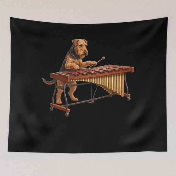 Item preview, Airedale Terrier Playing Marimba Player Marimbist Dog Lover designed and sold by TerryConnells.