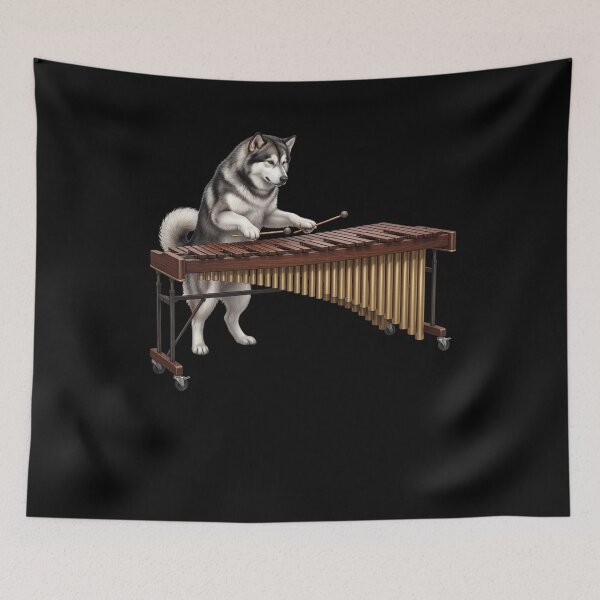 Item preview, Alaskan Malamute Playing Marimba Player Marimbist Dog Lover designed and sold by TerryConnells.
