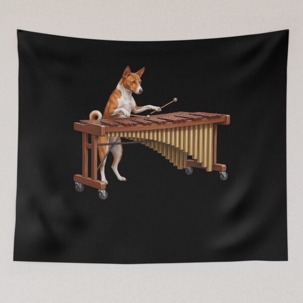 Item preview, Basenji Playing Marimba Player Marimbist Dog Lover designed and sold by TerryConnells.
