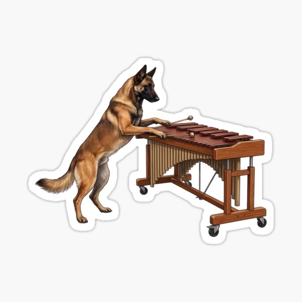 Item preview, Belgian Malinois Playing Marimba Player Marimbist Dog Lover designed and sold by TerryConnells.