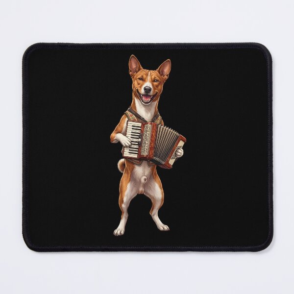 Item preview, Basenji Playing Accordion Player Accordionist Dog Lover designed and sold by DoodleTortle.