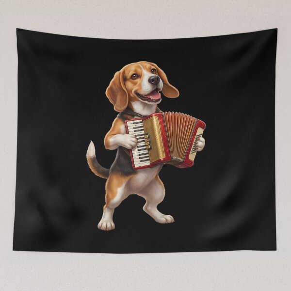 Item preview, Beagle Playing Accordion Player Accordionist Dog Lover designed and sold by DoodleTortle.