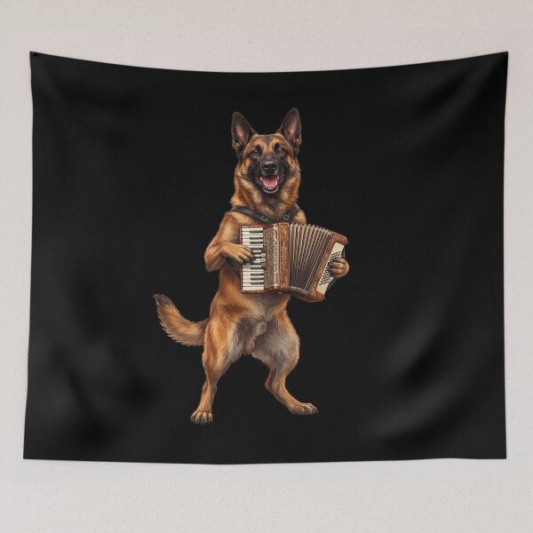 Item preview, Belgian Malinois Playing Accordion Player Accordionist Dog Lover designed and sold by DoodleTortle.