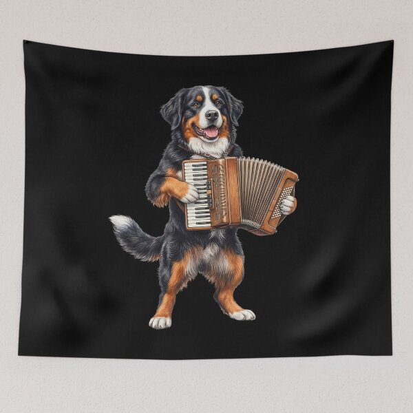 Item preview, Bernese Mountain Dog Playing Accordion Player Accordionist Dog Lover designed and sold by DoodleTortle.