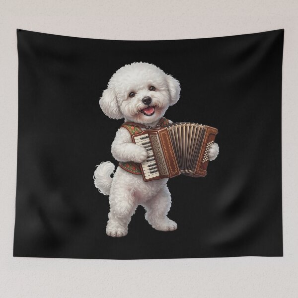 Item preview, Bichon Frise Playing Accordion Player Accordionist Dog Lover designed and sold by DoodleTortle.