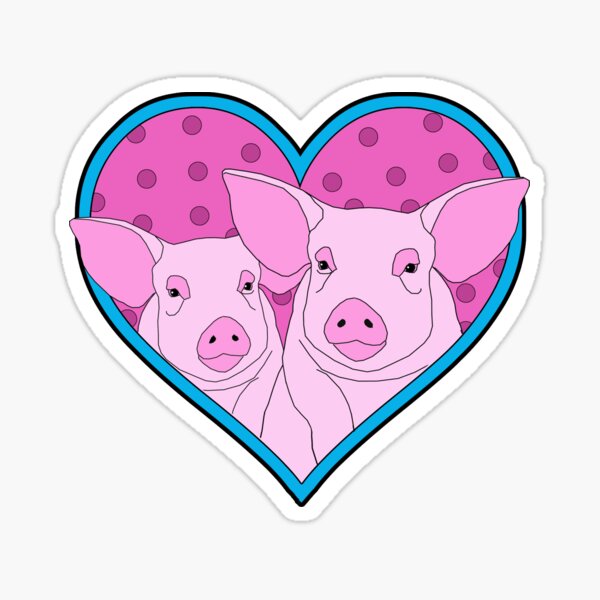 Item preview, Two Pigs in a Heart designed and sold by Lisa Vollrath.