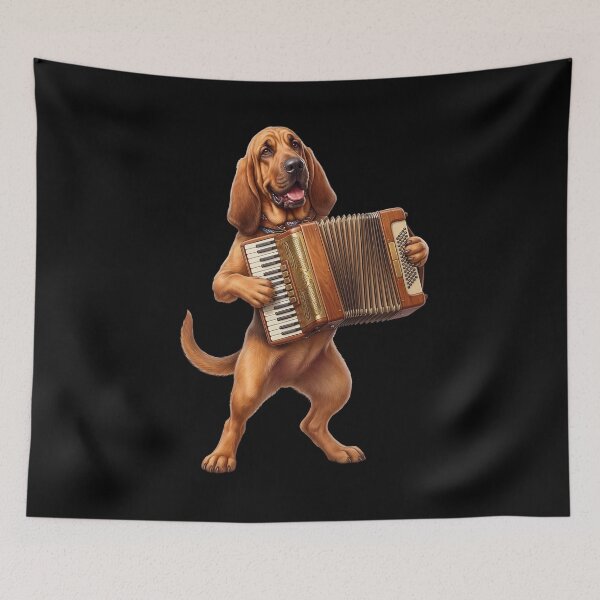Item preview, Bloodhound Playing Accordion Player Accordionist Dog Lover designed and sold by DoodleTortle.