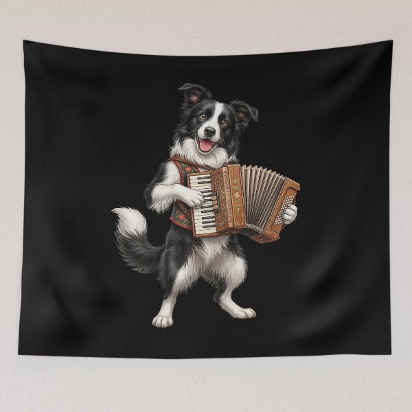 Item preview, Border Collie Playing Accordion Player Accordionist Dog Lover designed and sold by DoodleTortle.