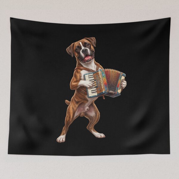 Item preview, Boxer Dog Playing Accordion Player Accordionist Dog Lover designed and sold by DoodleTortle.