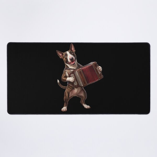 Item preview, Bull Terrier Playing Accordion Player Accordionist Dog Lover designed and sold by DoodleTortle.