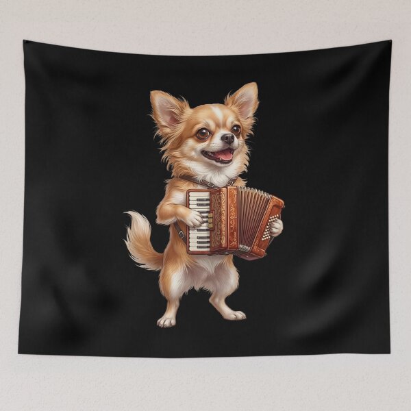 Item preview, Chihuahua Playing Accordion Player Accordionist Dog Lover designed and sold by DoodleTortle.