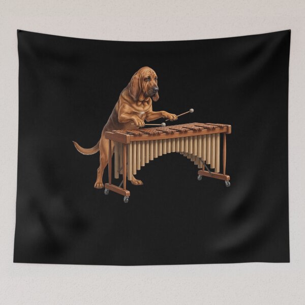 Item preview, Bloodhound Playing Marimba Player Marimbist Dog Lover designed and sold by TerryConnells.