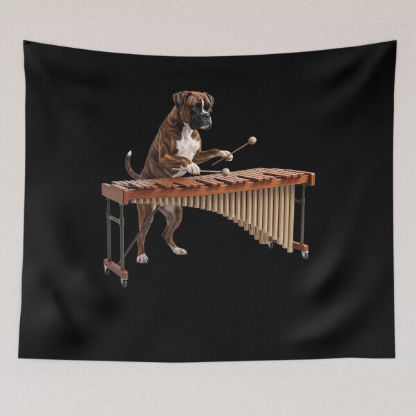 Item preview, Boxer Dog Playing Marimba Player Marimbist Dog Lover designed and sold by TerryConnells.