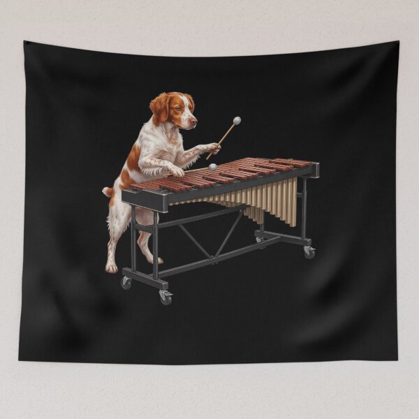 Item preview, Brittany Playing Marimba Player Marimbist Dog Lover designed and sold by TerryConnells.