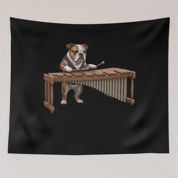 Item preview, Bulldog Playing Marimba Player Marimbist Dog Lover designed and sold by TerryConnells.