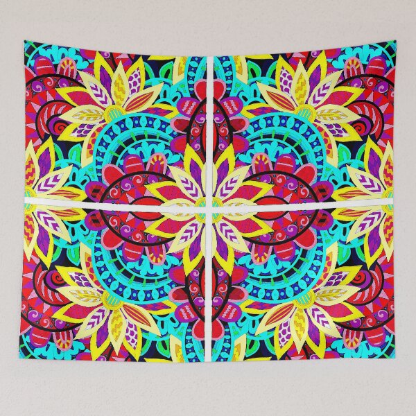 Item preview, flower quilt designed and sold by ViaARTfactory.