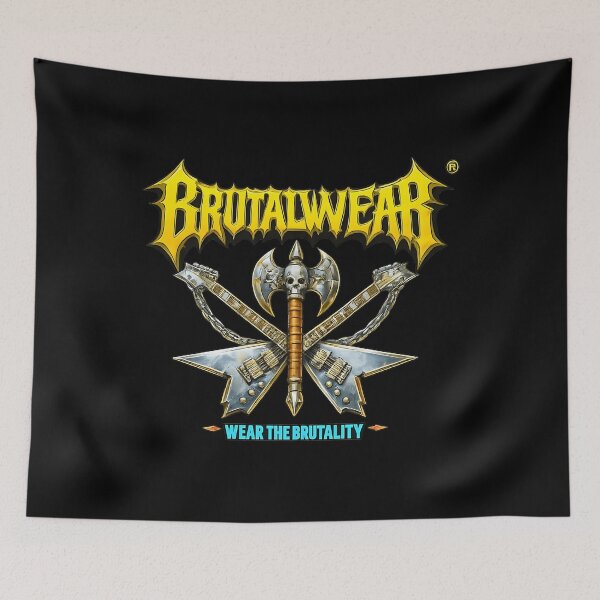 Item preview, Brutal Wear Medieval Art Logo Skull Guitar Wear The Brutality Slogan designed and sold by waherdmattst.