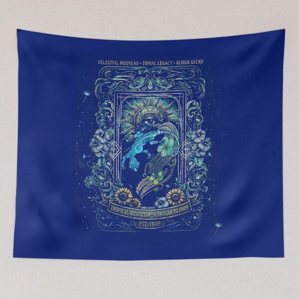 Item preview, Vintage Hawaiian Legacy Gecko – Distressed Celestial Nouveau Tiki designed and sold by sunnthreads.