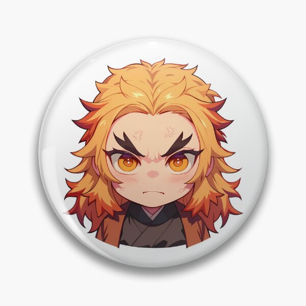 Item preview, Kyojuro Rengoku Demon Slayer Chibi Angry Flame Hair designed and sold by 108Recordings.