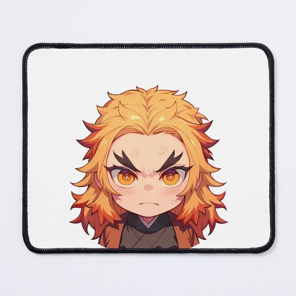 Item preview, Kyojuro Rengoku Demon Slayer Chibi Angry Flame Hair designed and sold by 108Recordings.