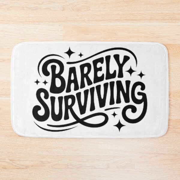 Item preview, Barely Surviving – Retro Script Humor Graphic Tee designed and sold by NewUSShop.