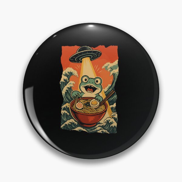 Item preview, Frog Ramen UFO Funny Weird Cartoon  designed and sold by JEFDodsonArt.