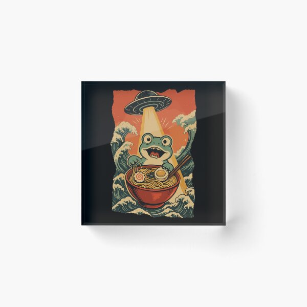 Item preview, Frog Ramen UFO Funny Weird Cartoon  designed and sold by JEFDodsonArt.