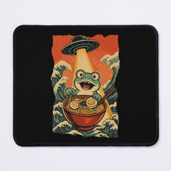 Item preview, Frog Ramen UFO Funny Weird Cartoon  designed and sold by JEFDodsonArt.