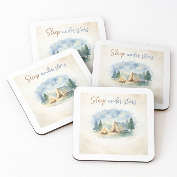 Item preview, Camping Night Scene | Sleep Under Stars designed and sold by Polariszero.