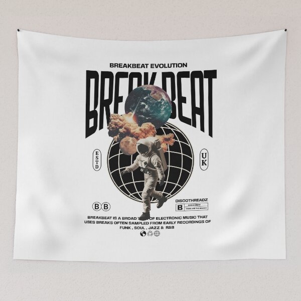 Item preview, BREAKBEAT  - Breaks World Astronaut (Black) designed and sold by Discothreadz.