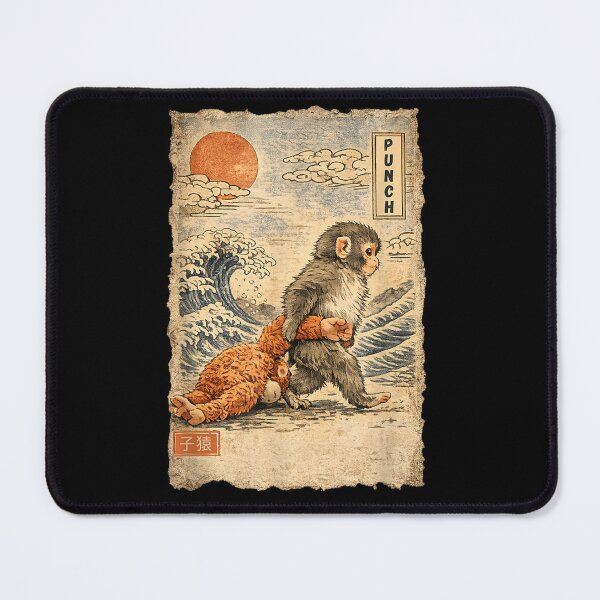 Item preview, Kawaii Baby Monkey Punch Cute Japanese Macaque Ukiyo-e Art designed and sold by koffmannohe.