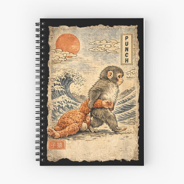 Item preview, Kawaii Baby Monkey Punch Cute Japanese Macaque Ukiyo-e Art designed and sold by koffmannohe.