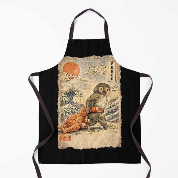 Item preview, Kawaii Baby Monkey Punch Cute Japanese Macaque Ukiyo-e Art designed and sold by koffmannohe.