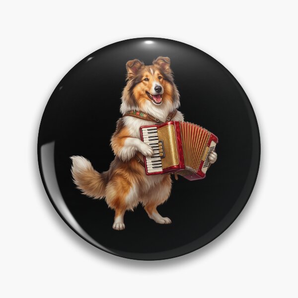 Item preview, Collie Playing Accordion Player Accordionist Dog Lover designed and sold by DoodleTortle.