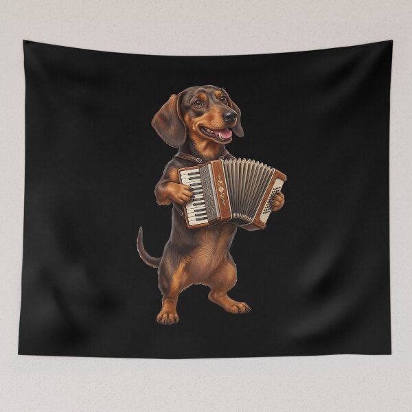Item preview, Dachshund Playing Accordion Player Accordionist Dog Lover designed and sold by DoodleTortle.