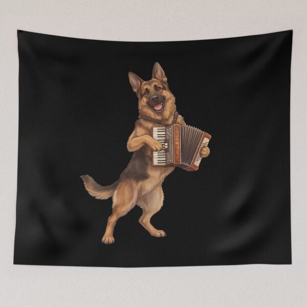 Item preview, German Shepherd Playing Accordion Player Accordionist Dog Lover designed and sold by DoodleTortle.