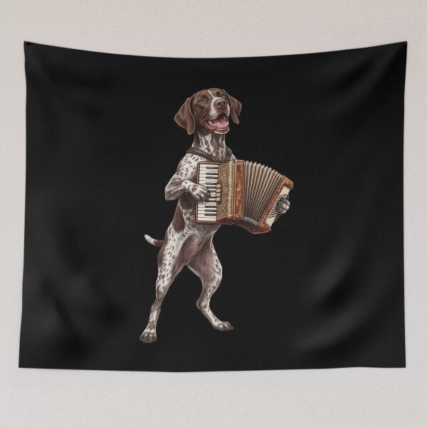Item preview, German Shorthaired Pointer Playing Accordion Player Accordionist Dog Lover designed and sold by DoodleTortle.