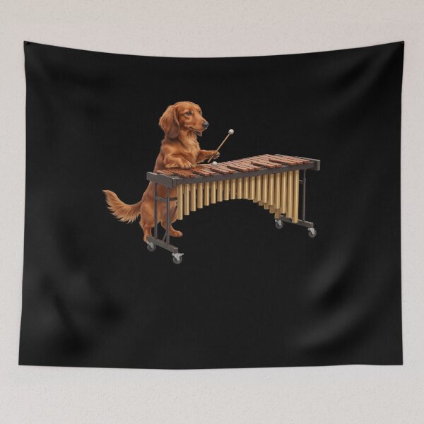 Item preview, Dachshund Playing Marimba Player Marimbist Dog Lover designed and sold by TerryConnells.