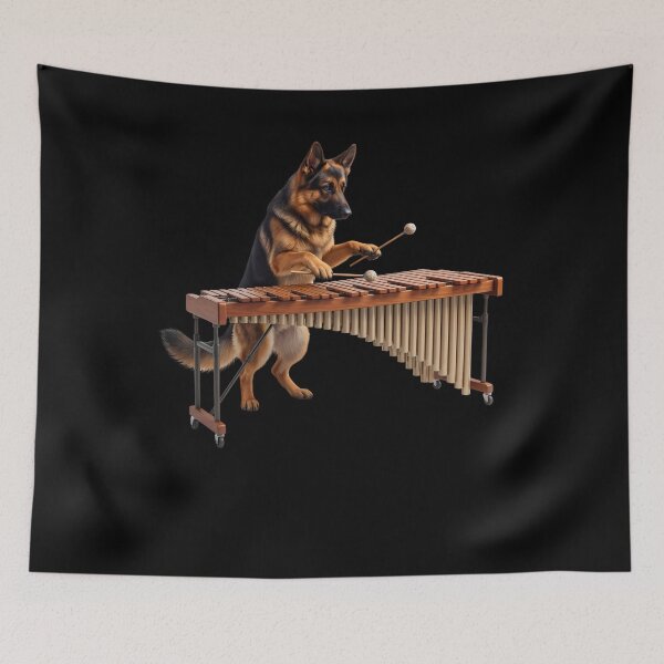 Item preview, German Shepherd Playing Marimba Player Marimbist Dog Lover designed and sold by TerryConnells.