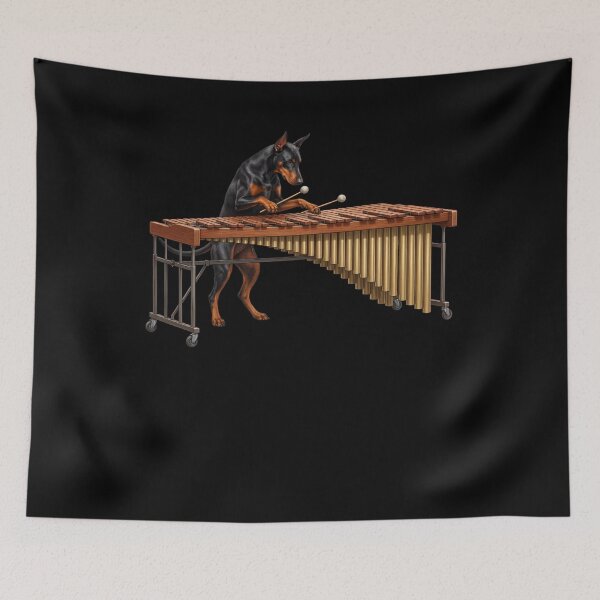 Item preview, Doberman Pinscher Playing Marimba Player Marimbist Dog Lover designed and sold by TerryConnells.