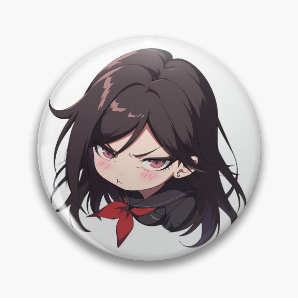 Item preview, Toko Fukawa Danganronpa Chibi Angry Pout Dark Hair designed and sold by 108Recordings.