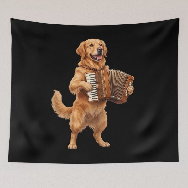 Item preview, Golden Retriever Playing Accordion Player Accordionist Dog Lover designed and sold by DoodleTortle.