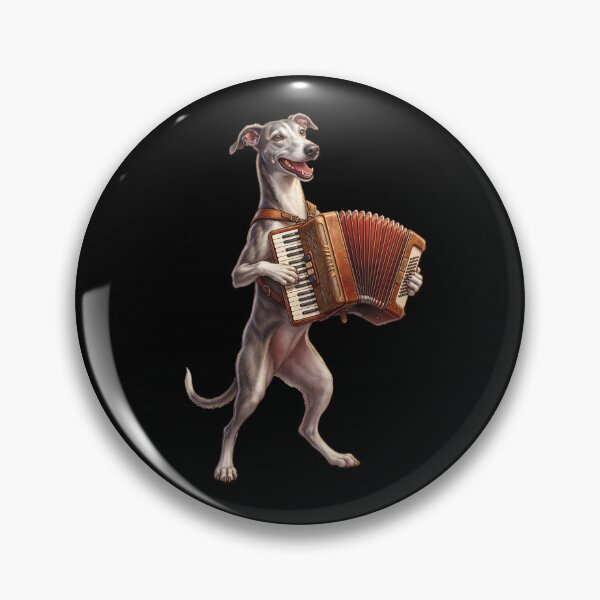 Item preview, Greyhound Playing Accordion Player Accordionist Dog Lover designed and sold by DoodleTortle.