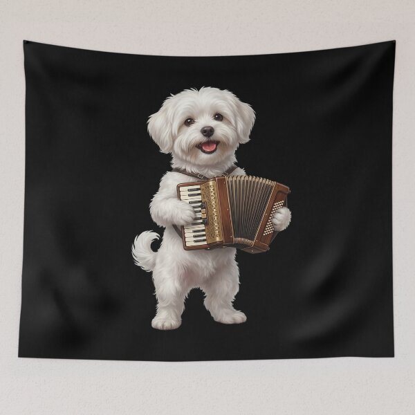 Item preview, Maltese Playing Accordion Player Accordionist Dog Lover designed and sold by DoodleTortle.
