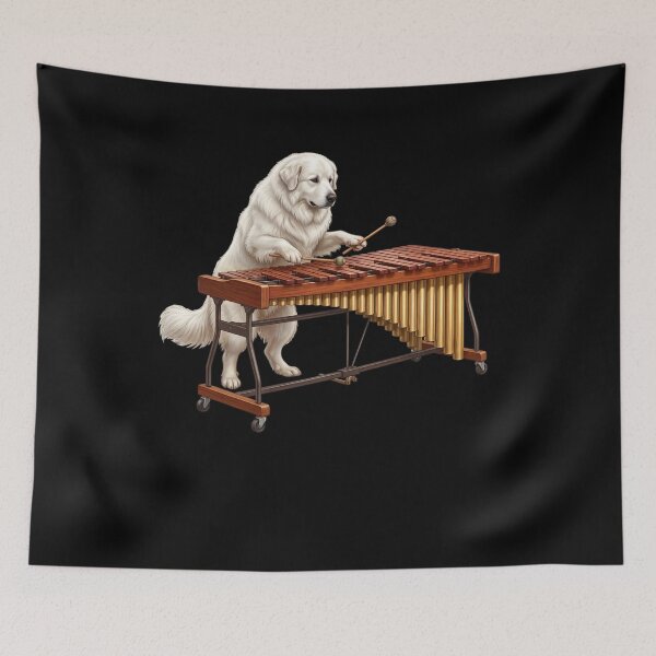 Item preview, Great Pyrenees Playing Marimba Player Marimbist Dog Lover designed and sold by TerryConnells.