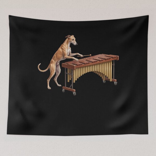 Item preview, Greyhound Playing Marimba Player Marimbist Dog Lover designed and sold by TerryConnells.