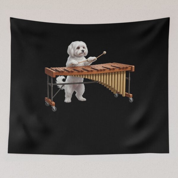 Item preview, Maltese Playing Marimba Player Marimbist Dog Lover designed and sold by TerryConnells.
